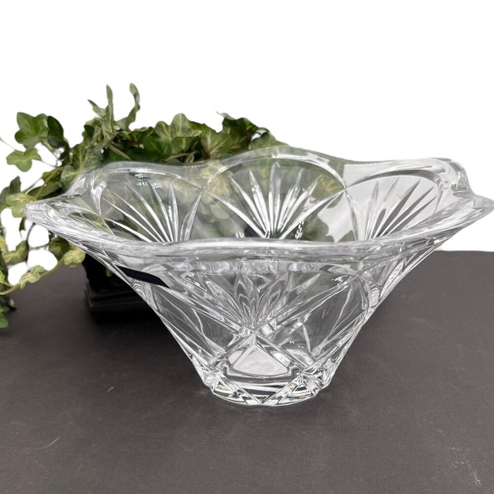 Marquis by‎ Waterford Bowl Clear 8.5" Honour Fan Scalloped Edge NEW with Box